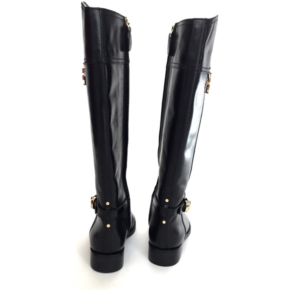 Tory Burch Eloise Riding Boots gold emblem size 7M - Picture 6 of 8